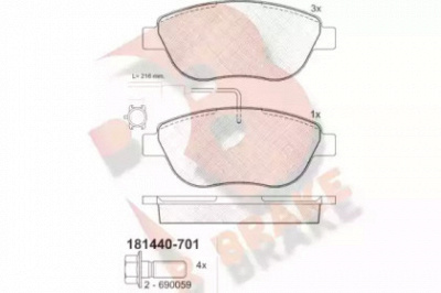 R BRAKE rb1440701 -  Комплект тормозных колодок, дисковый тормоз